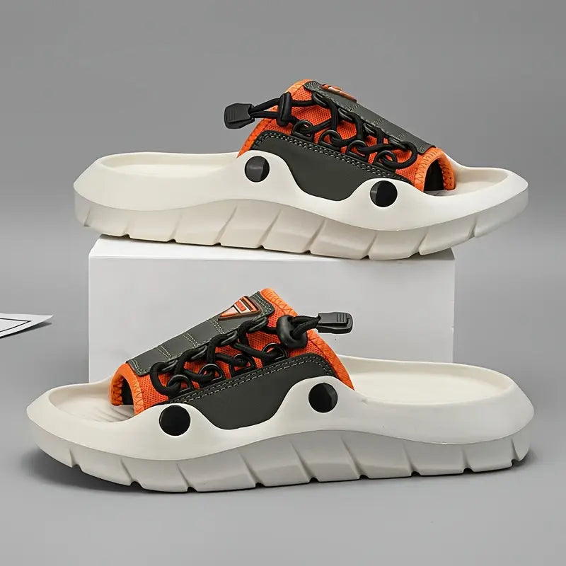 Men'S Breathable Mesh Slide Sandals - Comfortable Flat Open-Toe Slippers