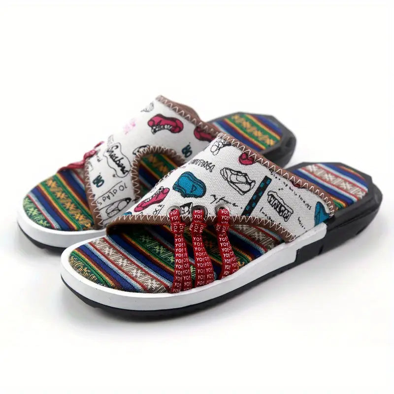 Unisex Plus Size Slip-On Sandals with Thick Cushioned Rubber Sole