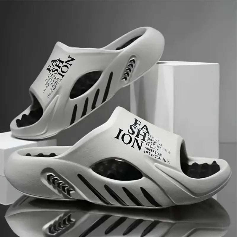Men's Lightweight EVA Sports Slippers - Non-Slip Graphic Letter