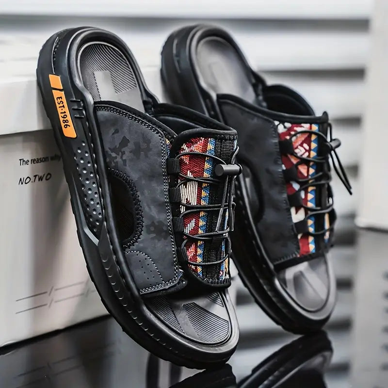 Men's Slip-On Casual Beach Sandals - Soft Non-Slip Rubber Sole